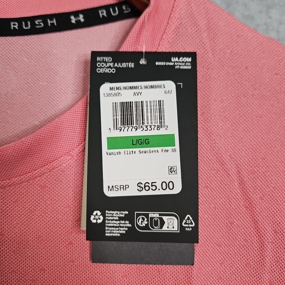 Under‎ Armour Vanish Elite Seamless Shirt Short Sleeve Men's Size L 1385805-647 - Picture 8 of 15